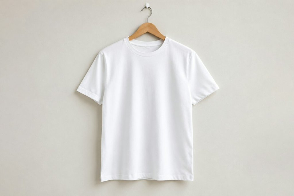 Blank white T-shirt sample mockup