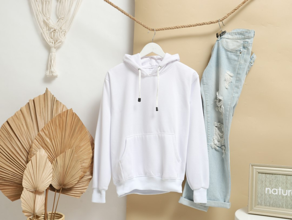 White hoodie reference photograph